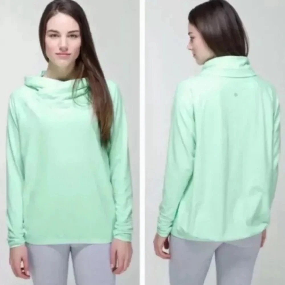 Lululemon mint green pullover with cowl neck - Picture 3 of 11
